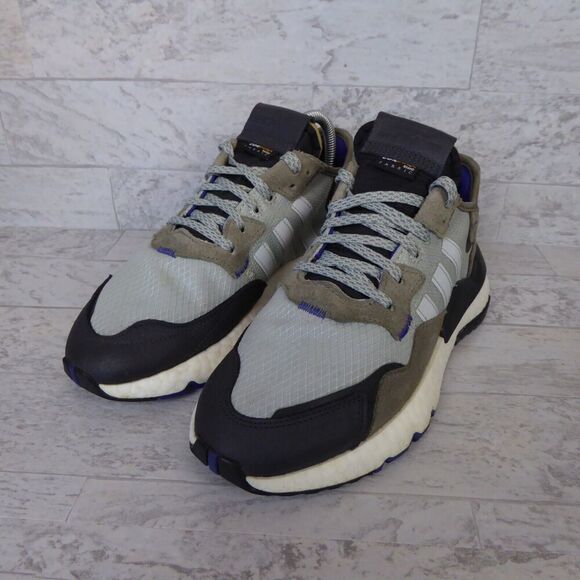 Adidas Nite Jogger Shoes Mens Size 6 Gray Black Athletic Running Sneakers - Picture 2 of 12